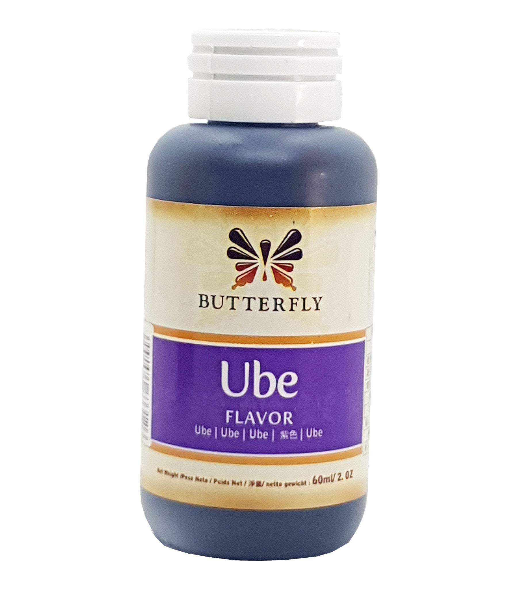 Ube Butterfly 2oz bottle close-up shows smooth paste for precise flavoring