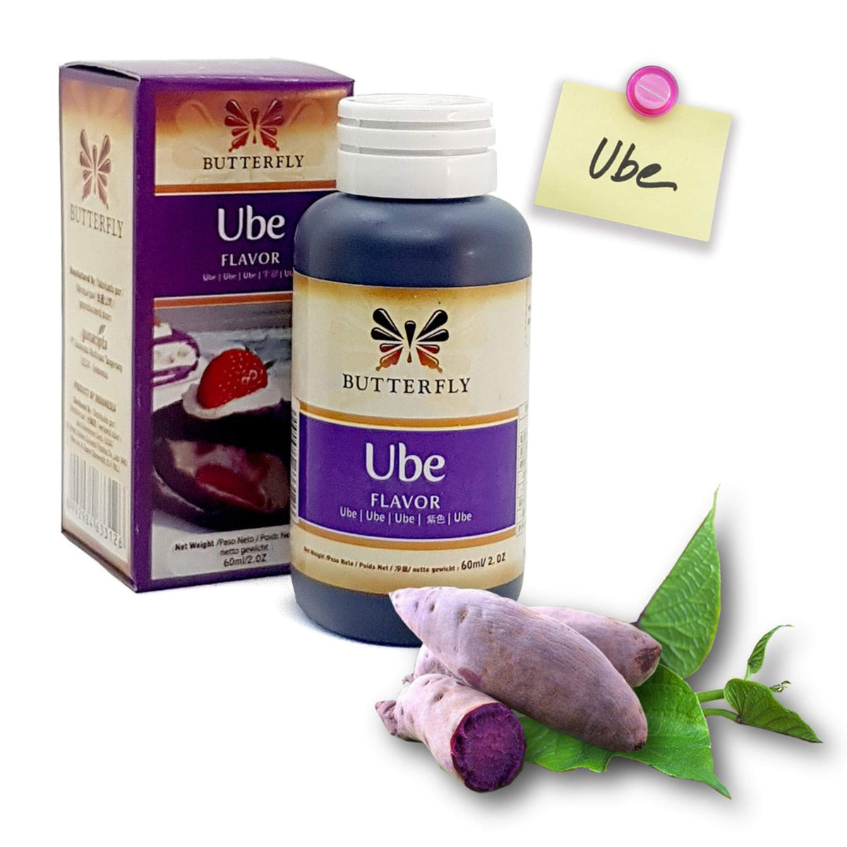 Ube Butterfly Ube flavor paste in a jar enhances bread and dessert colors