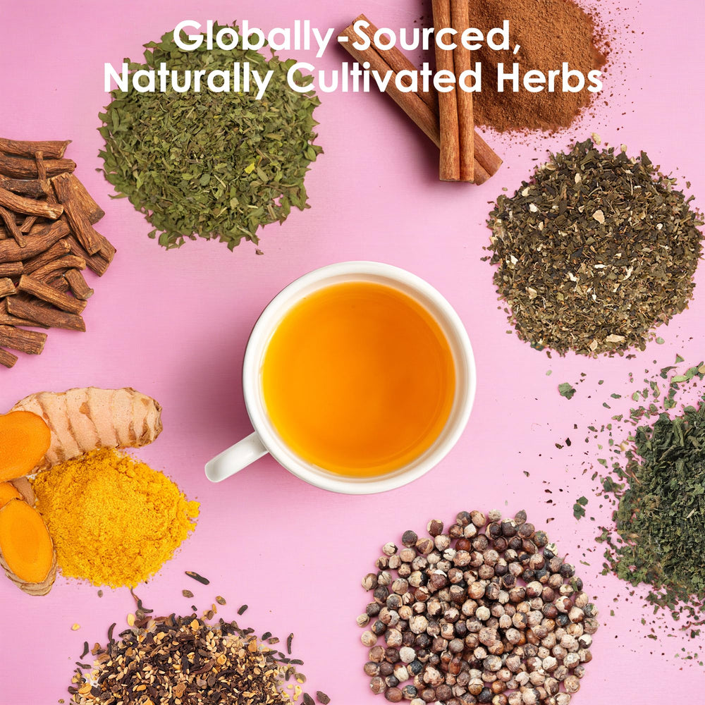 UBEEKOO Tea ingredients red raspberry leaf and tulsi for gentle daily wellness
