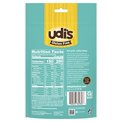 Udi's gluten-free almond butter granola clusters ideal for snack portions