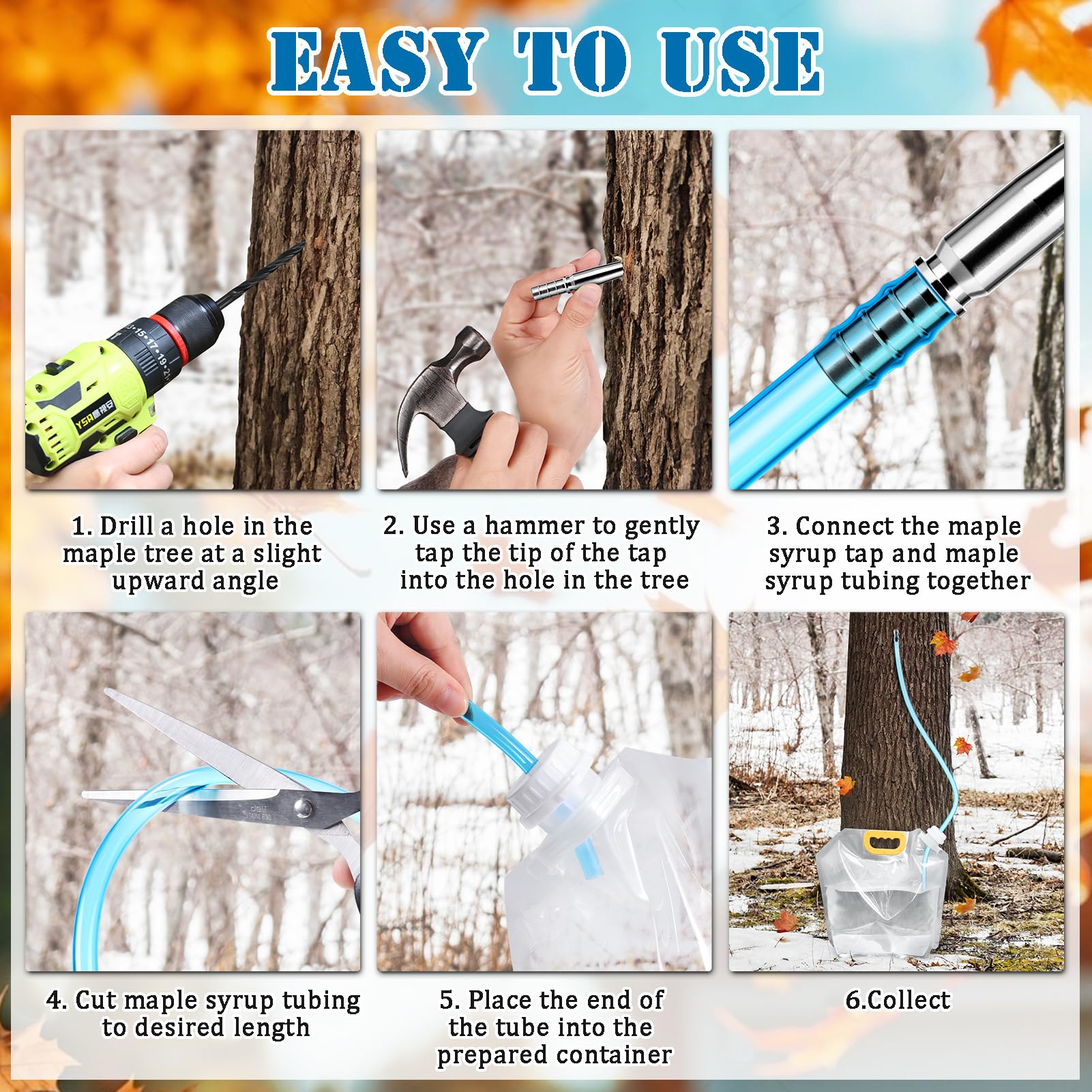 UJG maple syrup tubing shows 16 ft of flexible sap transport.