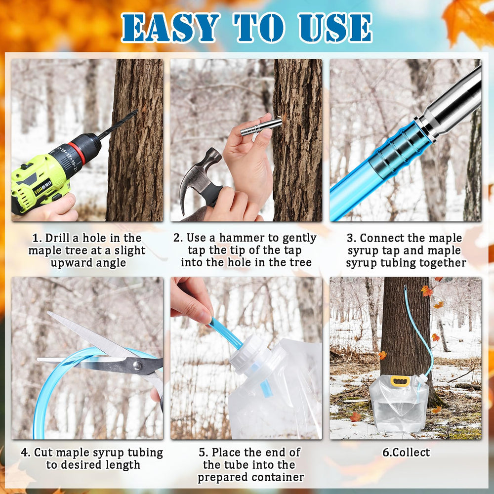 UJG maple syrup tubing shows 16 ft of flexible sap transport.