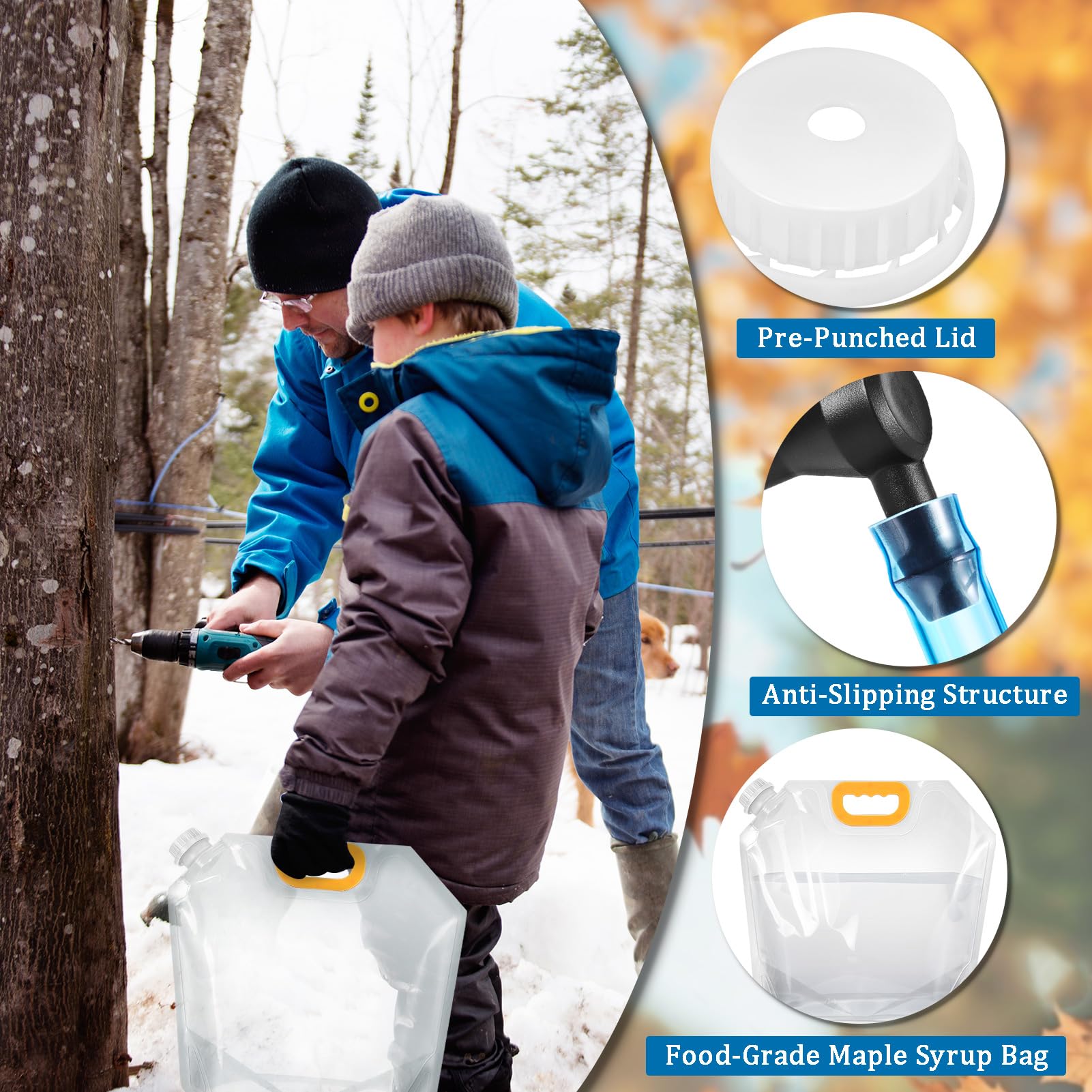 UJG drill bit helps precise holes for steady sap flow.