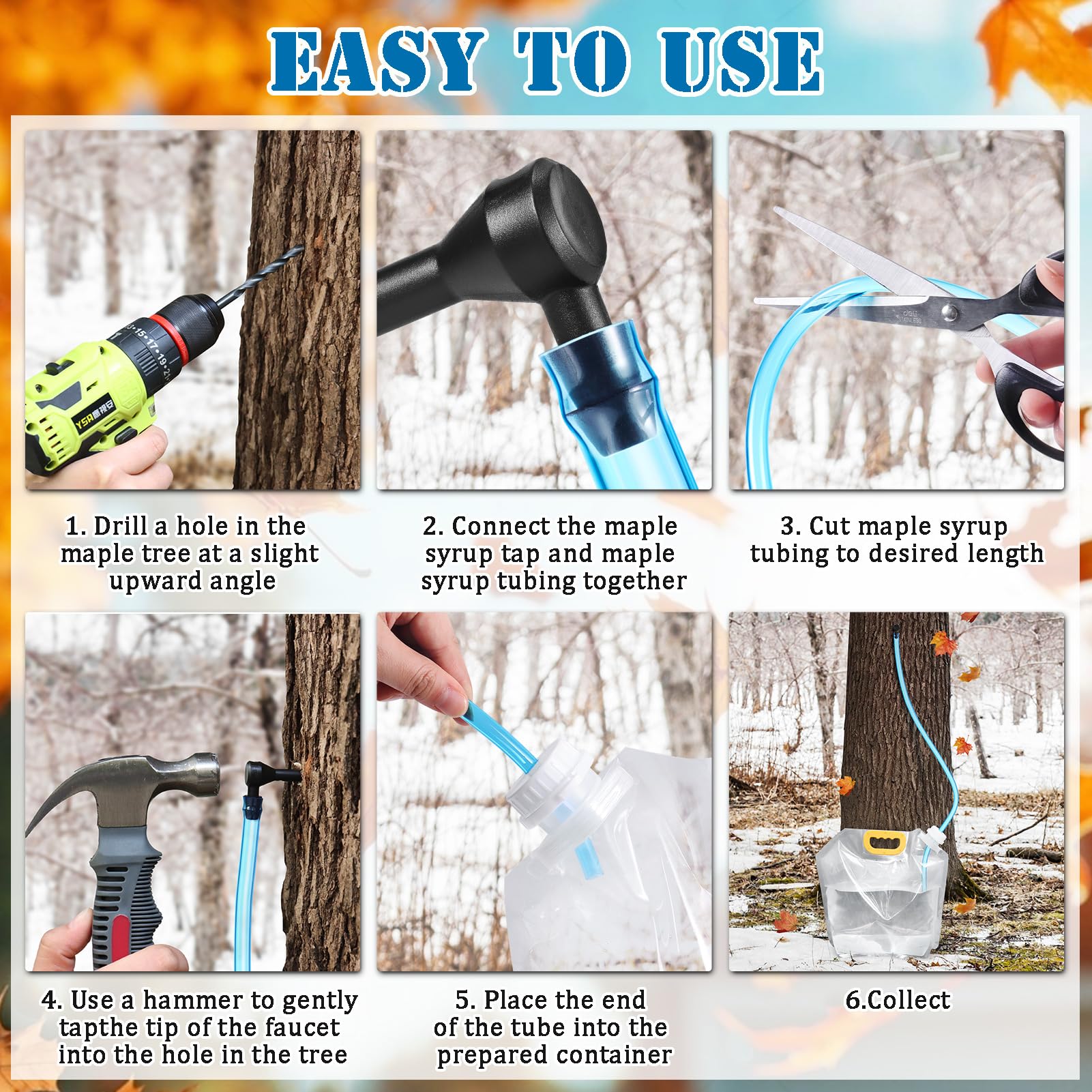 UJG tubing connects taps smoothly, guiding sap to storage with minimal leaks.