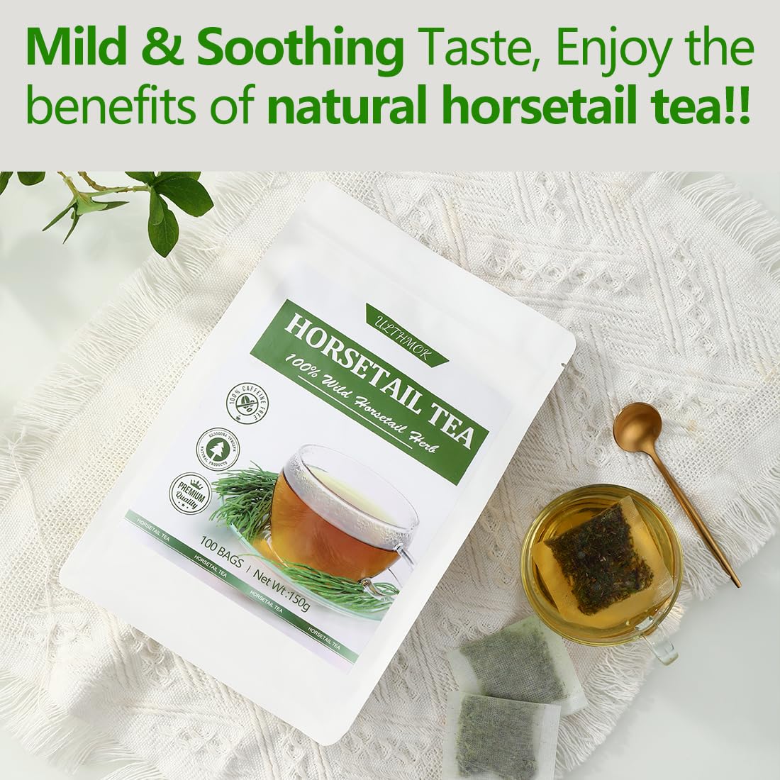 ULTHMOK 100% wild horsetail herb dried shows authentic herbal quality.