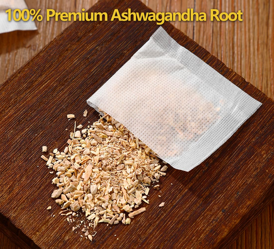 ULTHMOK Ashwagandha tea bags Assam variety suggest a mild, soothing cup.