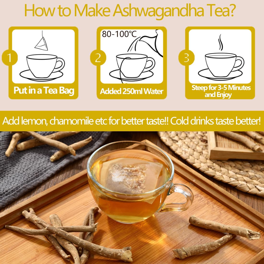 ULTHMOK Caffeine-free herbal tea, ideal for unwinding.