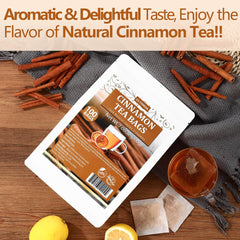 ULTHMOK tea bags steeping in cup releasing natural cinnamon aroma
