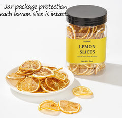 ULTHMOK dried lemon slices close-up texture in a clear bag.