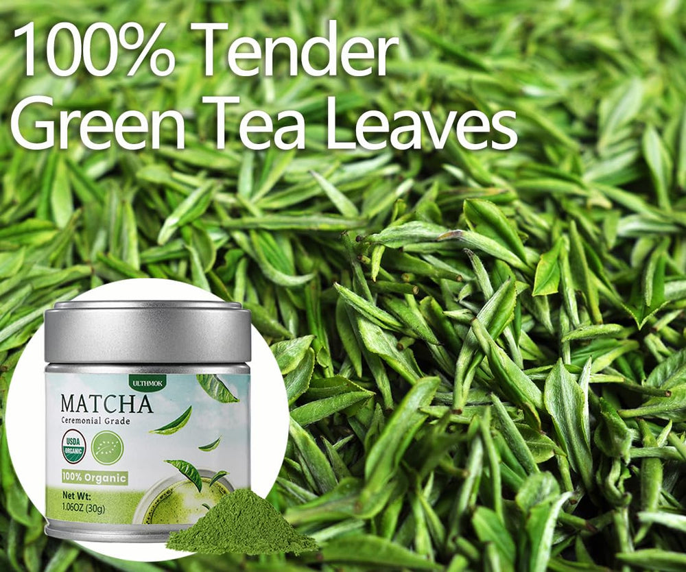 ULTHMOK first-harvest green tea leaves showcase freshness and antioxidant-rich flavor.