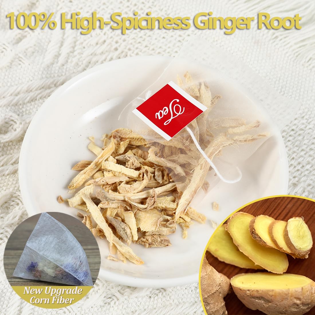 ULTHMOK ginger root close-up highlighting natural freshness
