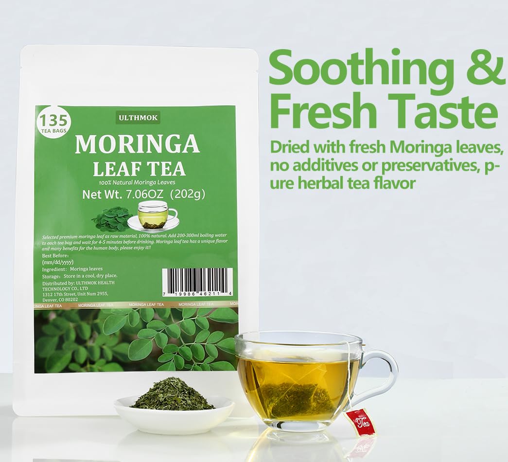ULTHMOK moringa tea bags in box display, easy to store.