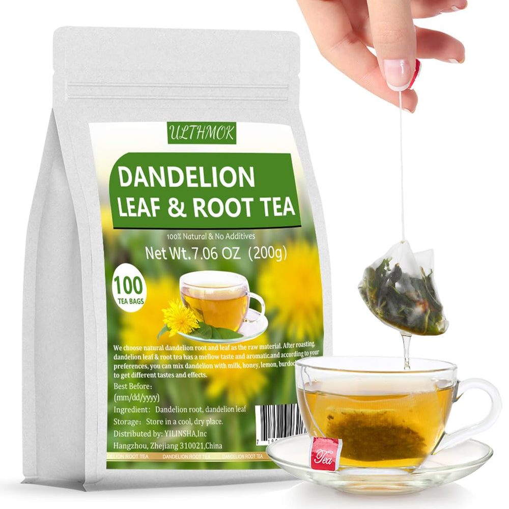 ULTHMOK premium dandelion tea bags pack shows rich, caffeine-free aroma.
