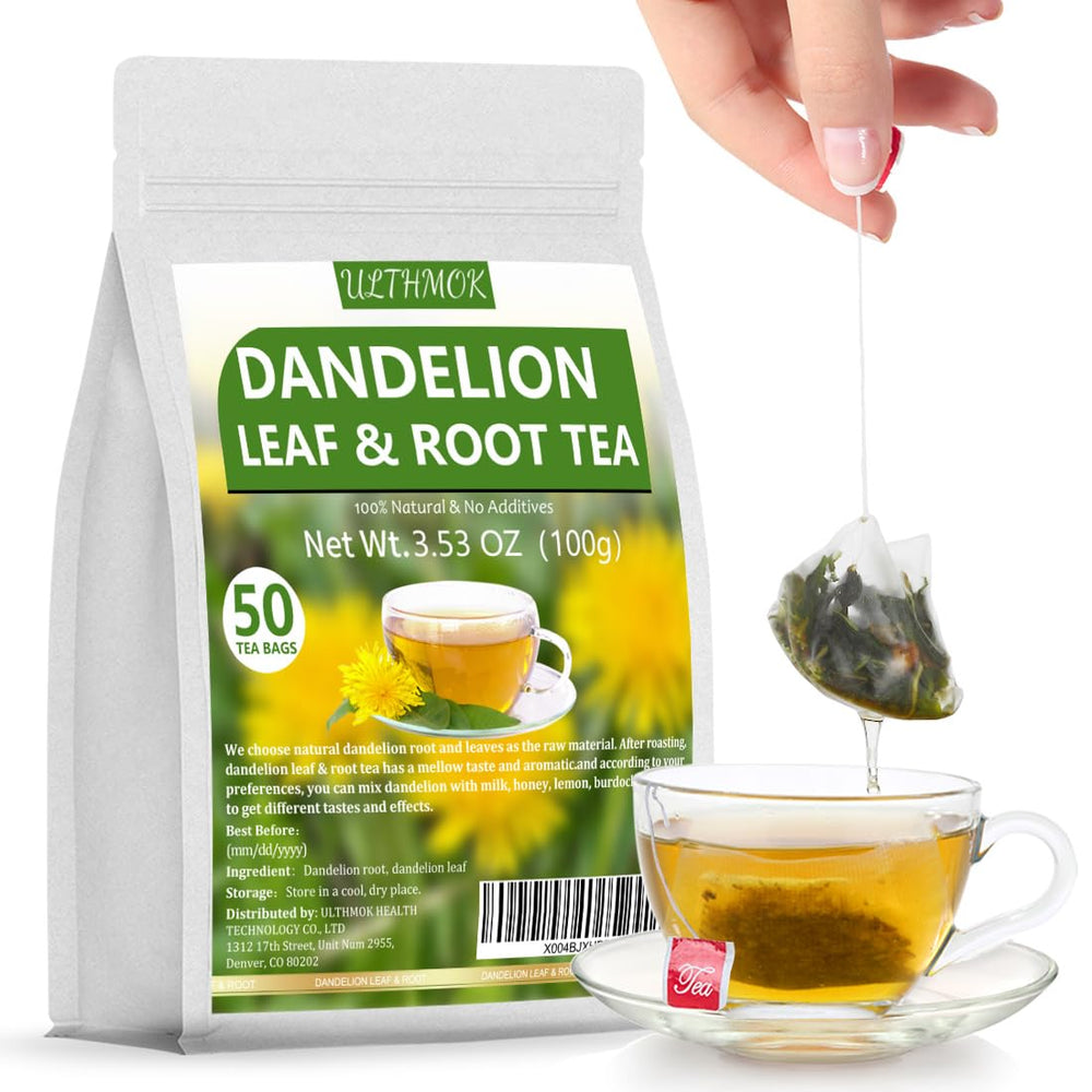 ULTHMOK Premium Dandelion Tea Pack demonstrates natural, additive-free ingredients for daily detox.