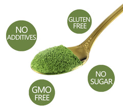 ULTHMOK pure ceremonial matcha leaves with no additives or gluten.
