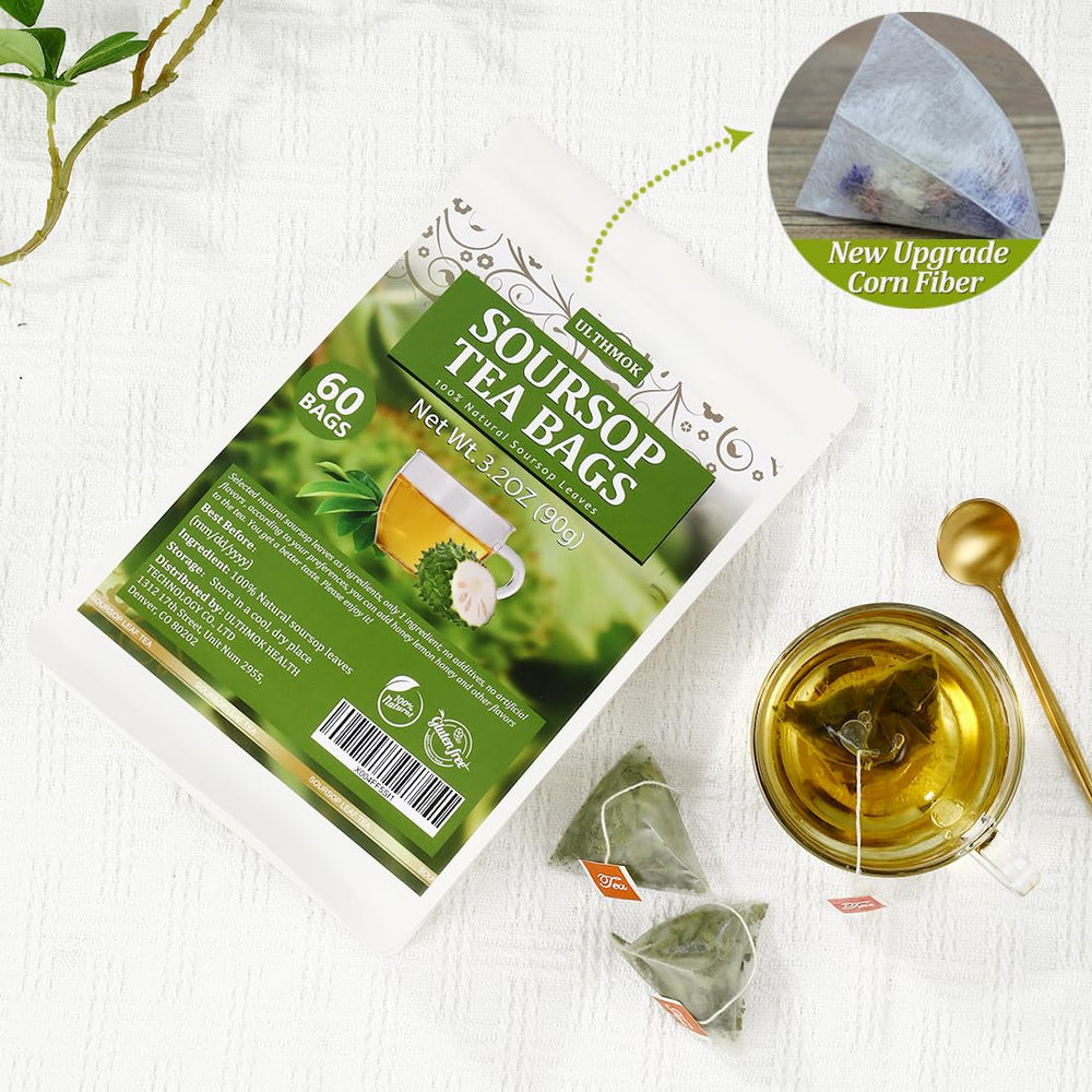 ULTHMOK ready-to-drink cup of soursop tea for a calming afternoon.