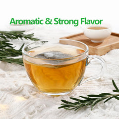 ULTHMOK rosemary tea bags ready to steep in a warm cup.
