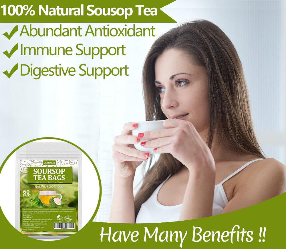 ULTHMOK 100% natural soursop tea with a single-ingredient profile.