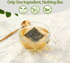 ULTHMOK steeping horsetail tea cup illustrates aromatic, caffeine-free brew.