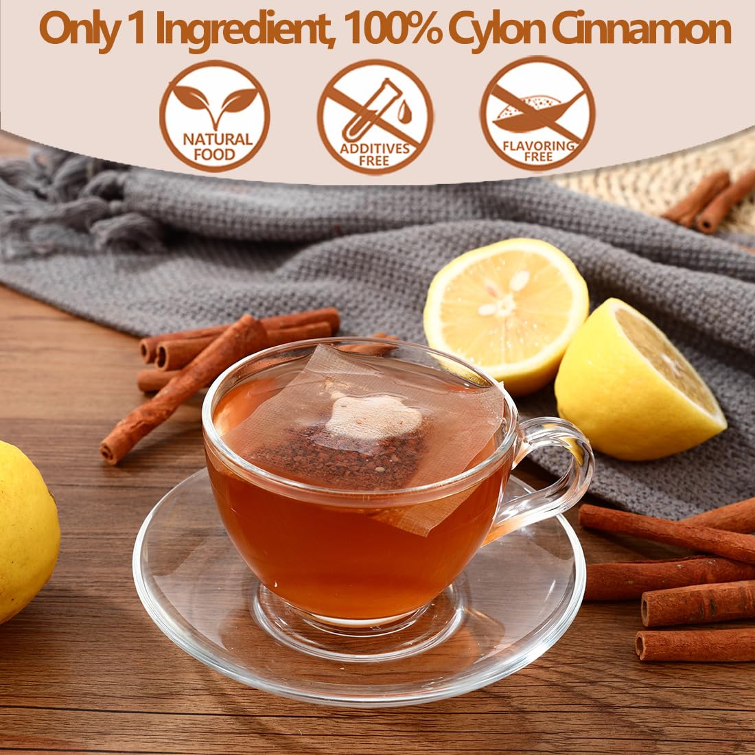 ULTHMOK tea in a cup steeping for a comforting, caffeine-free brew.