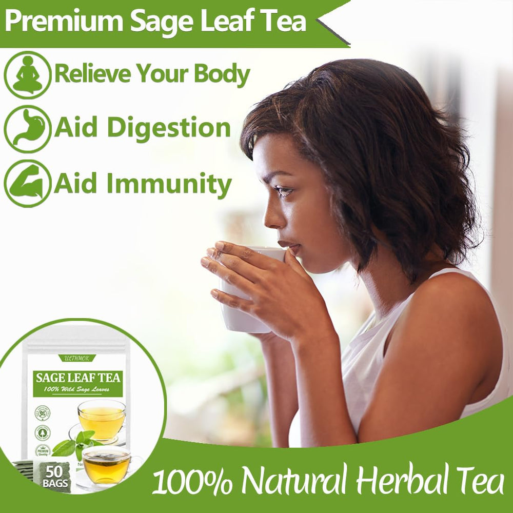 ULTHMOK wild-harvested sage leaves arranged for authentic infusion