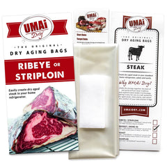UMAi Dry aging bag 12x24 ribeye—accommodates large ribeye for home aging.