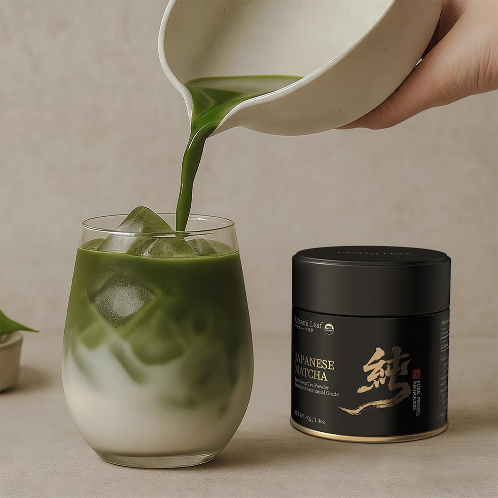 Umami Leaf cup setup highlights ceremony friendly presentation and aroma