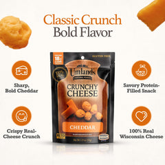 Umland's cheddar snack in a 3-serving bag designed for on-the-go meals.