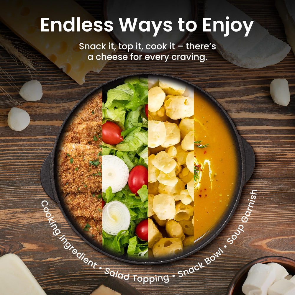 Umland's Crunchy Cheese cheddar lunchbox-inspo illustrates portable snack for lunchboxes.