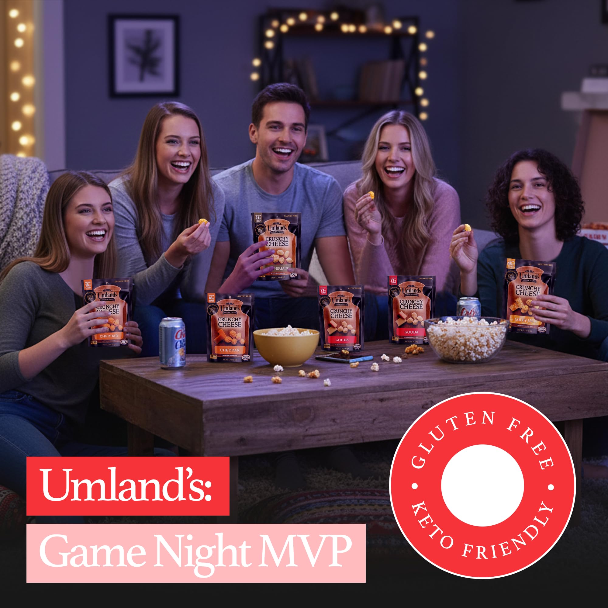 Umland's Crunchy Cheese serving plate showcases texture and protein in a bite.