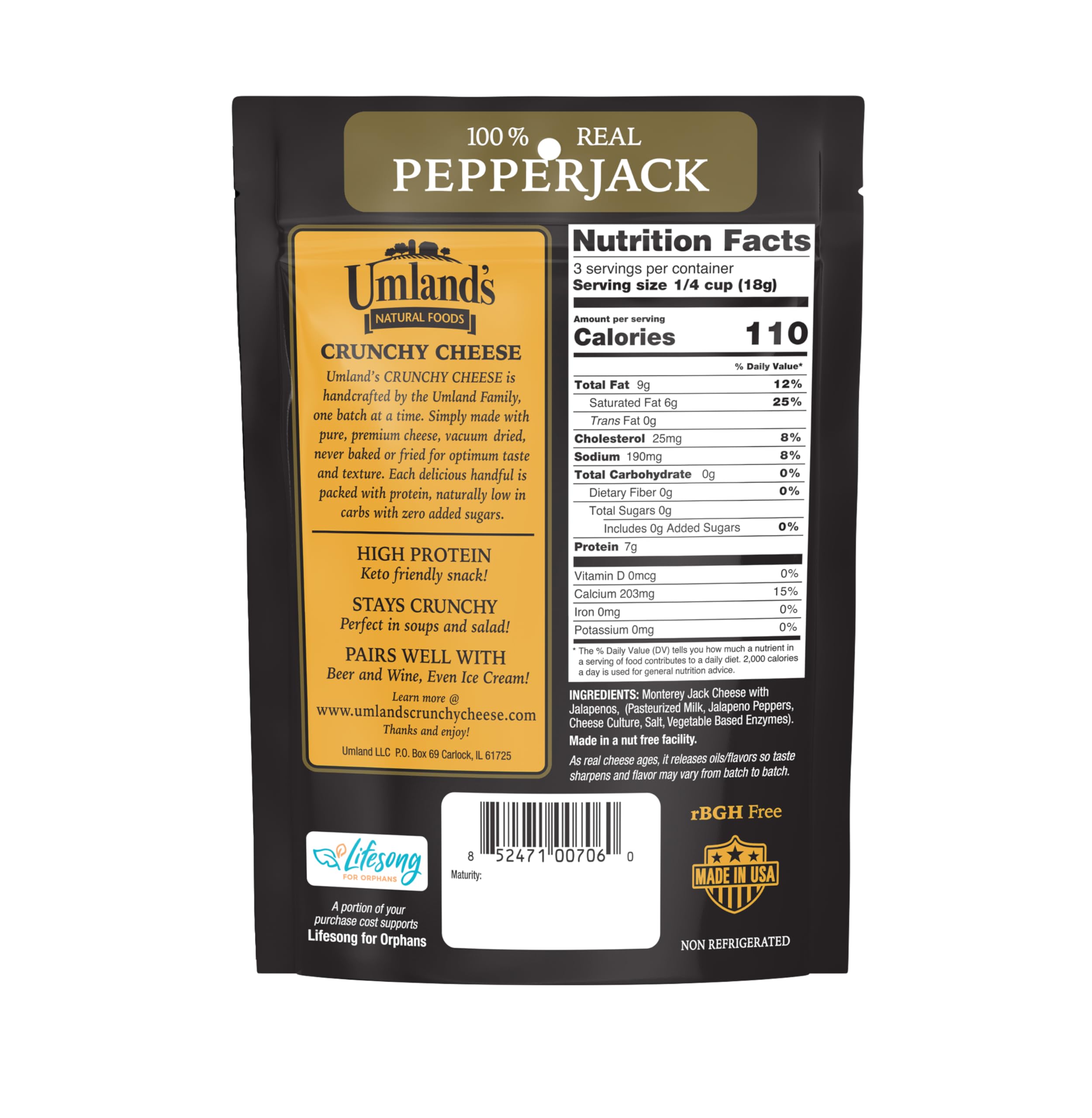 Umland's Keto-friendly high-protein cheese bites ideal for quick energy.