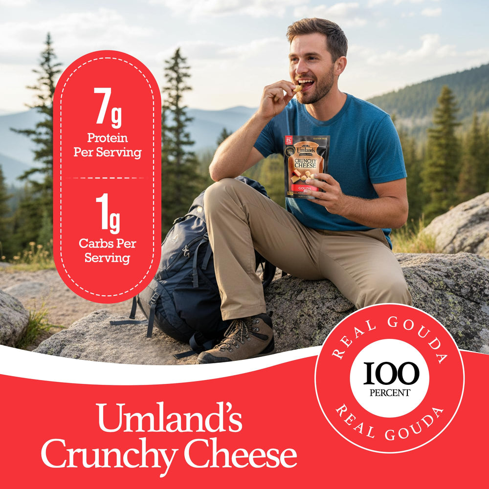 Umland's Gouda protein-packed snack – 7 g per serving for satisfying crunch.