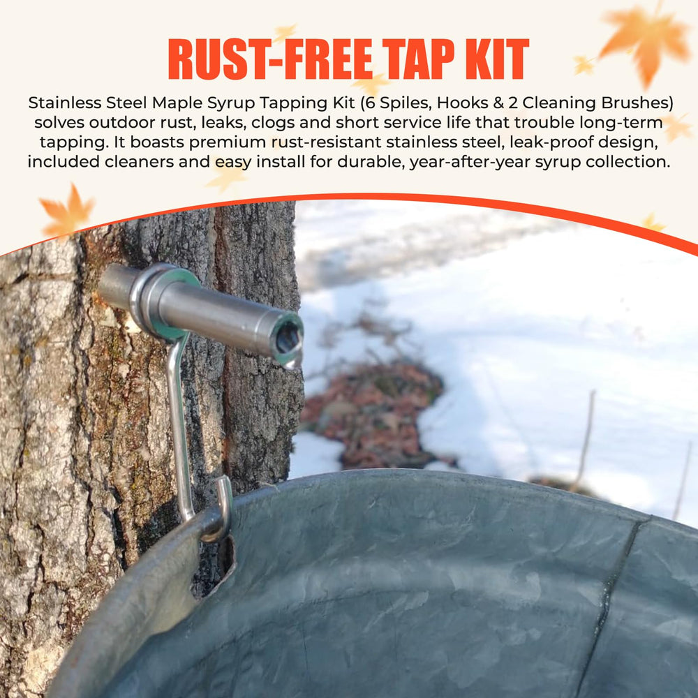 UMONIE L-shaped spiles sit close to trunks for smooth sap flow.