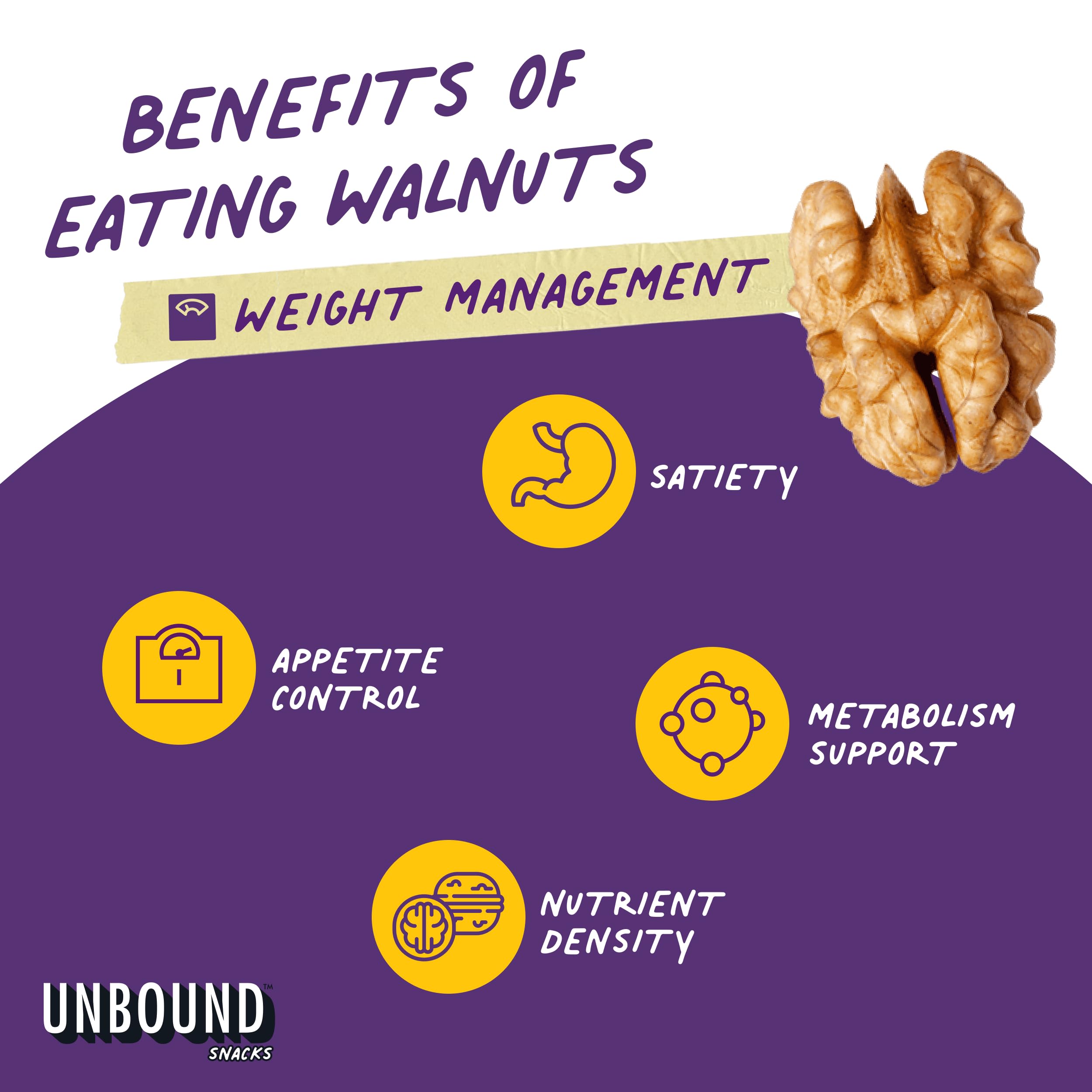 Unbound Snacks Toasted Churro Walnuts kitchen-scene conveys gourmet snacking appeal
