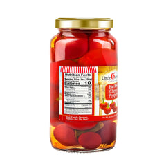 Uncle Giuseppe’s peppers sliced on a plate, vivid spice for antipasti and salads.