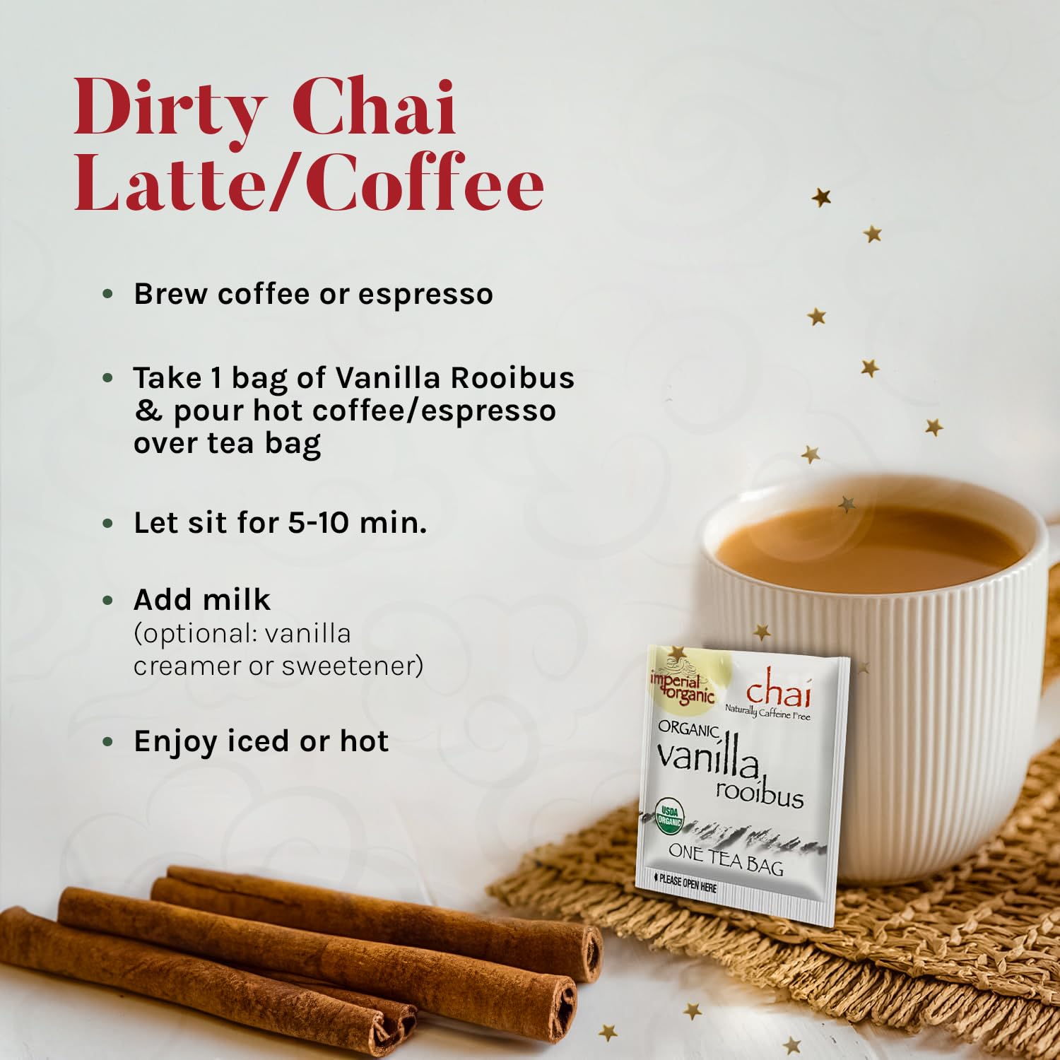 Uncle Lee's Chamomile White tea bags for a soothing evening ritual.