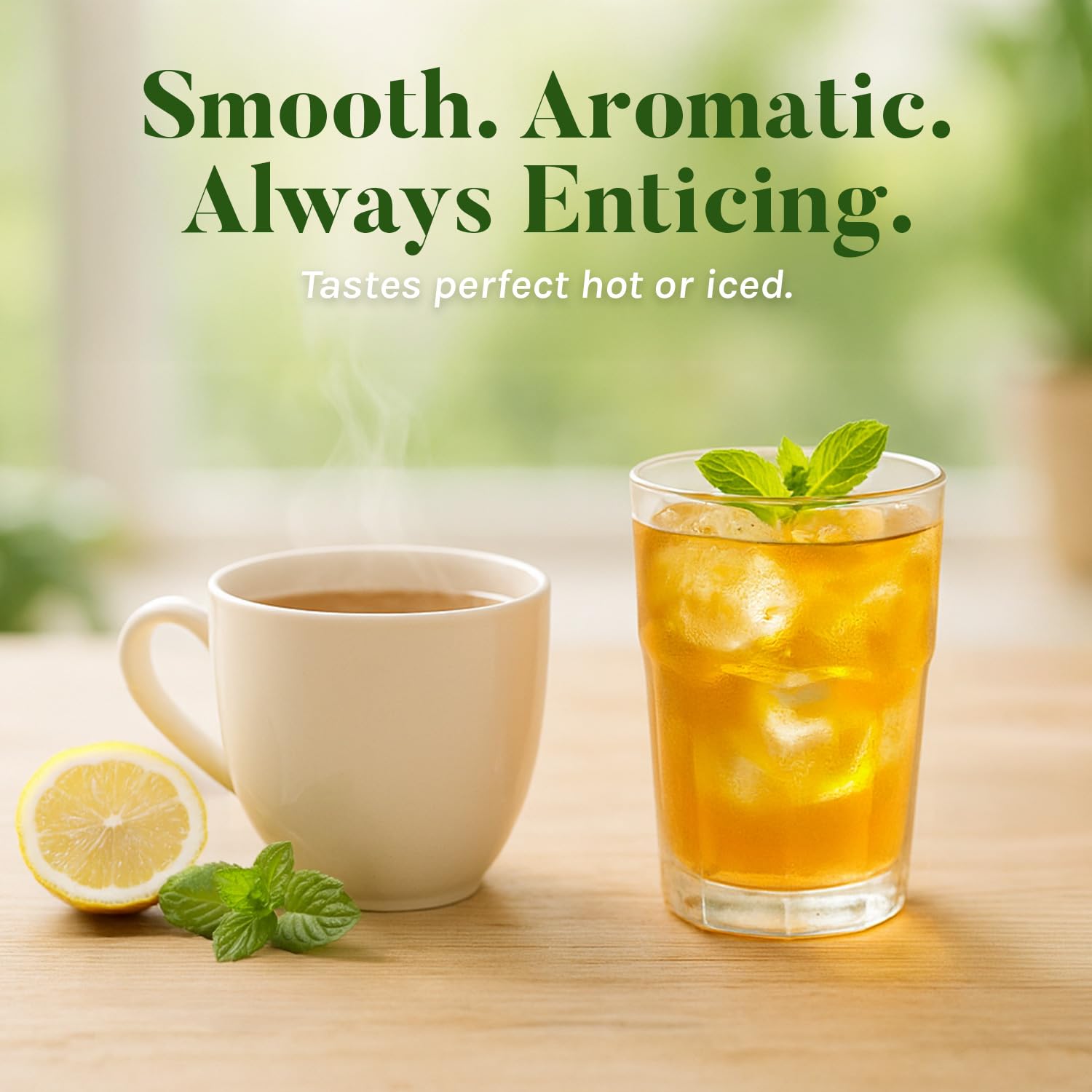 Hot brew with Uncle Lee's Organic Matcha Tea Bags offers comforting warmth