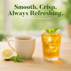 Uncle Lee's Premium Green Tea hot brew ready to sip with balanced caffeine