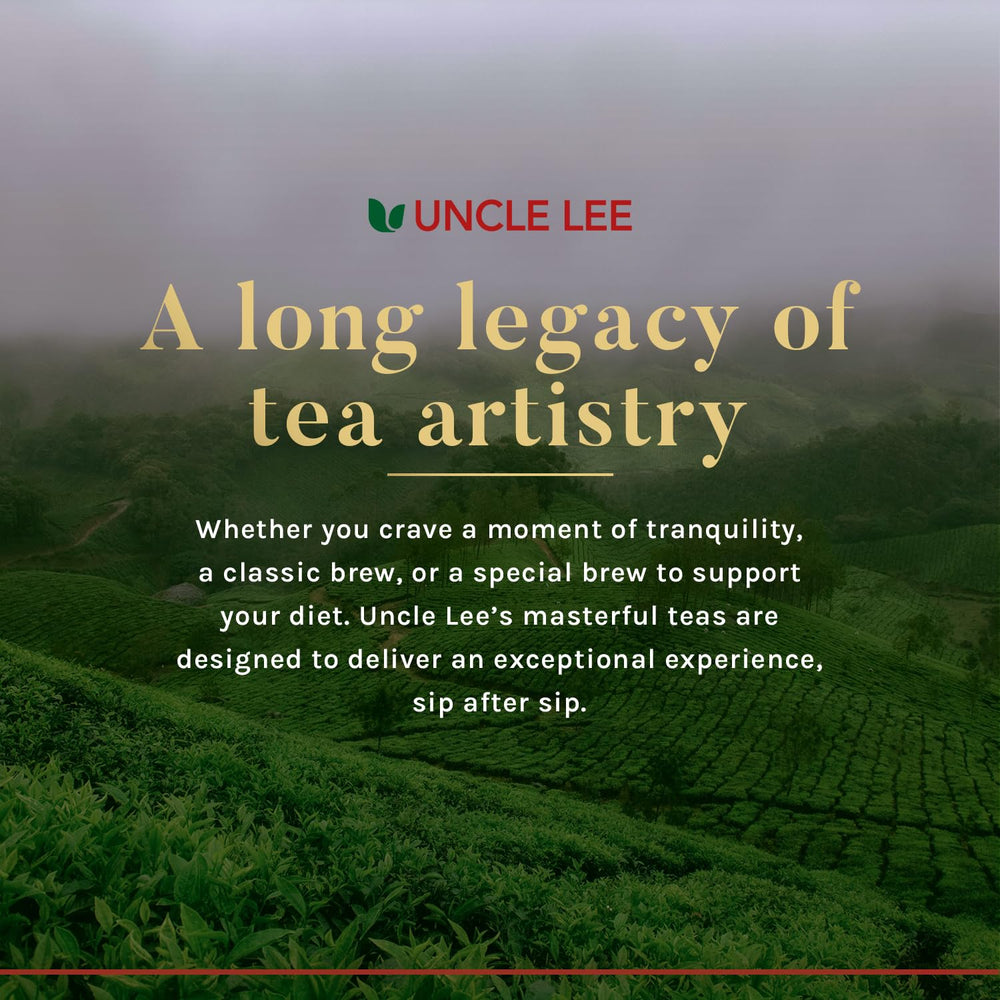 Uncle Lee's Tea Body Slim Tea cup with lemon steam aroma.