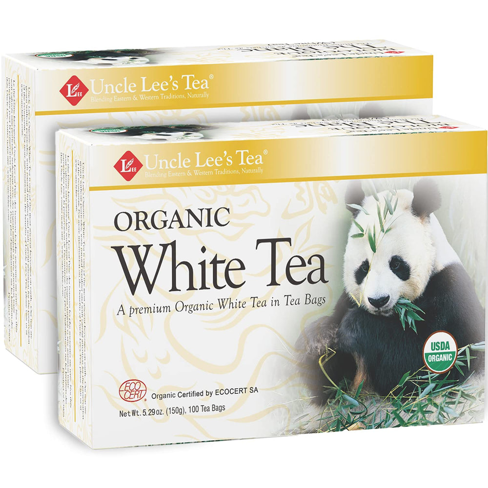 Uncle Lee's Organic White Tea bags yield a gentle, low-caffeine cup.