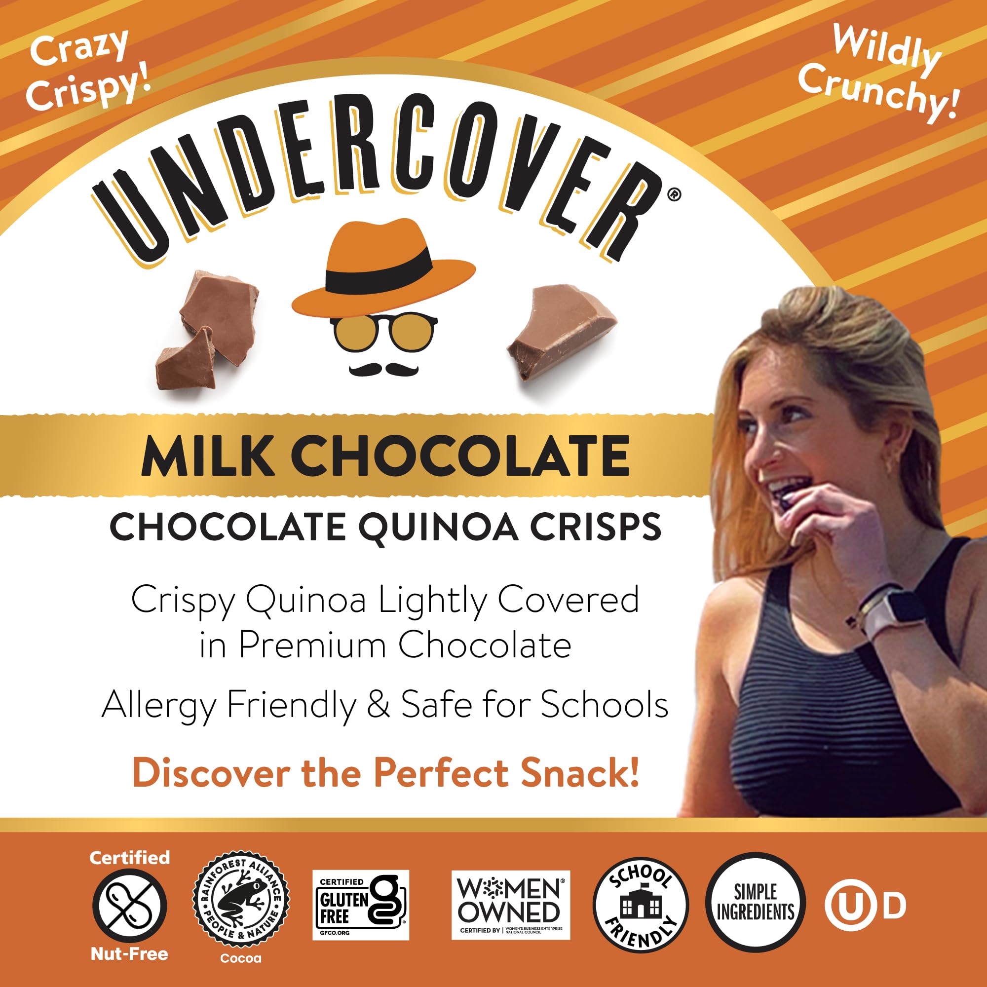 Individually wrapped Undercover Quinoa Crisps ready for on-the-go.