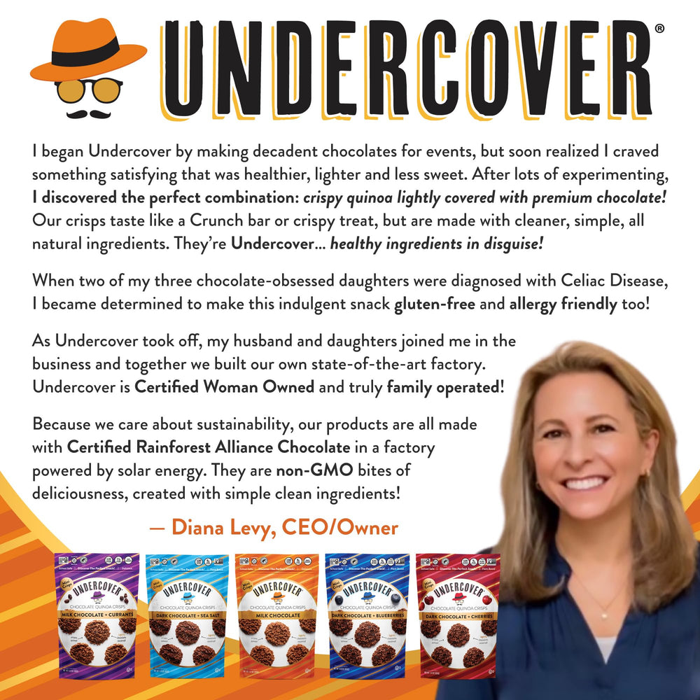 Made in the USA: Undercover Quinoa Crisps packaging photo.