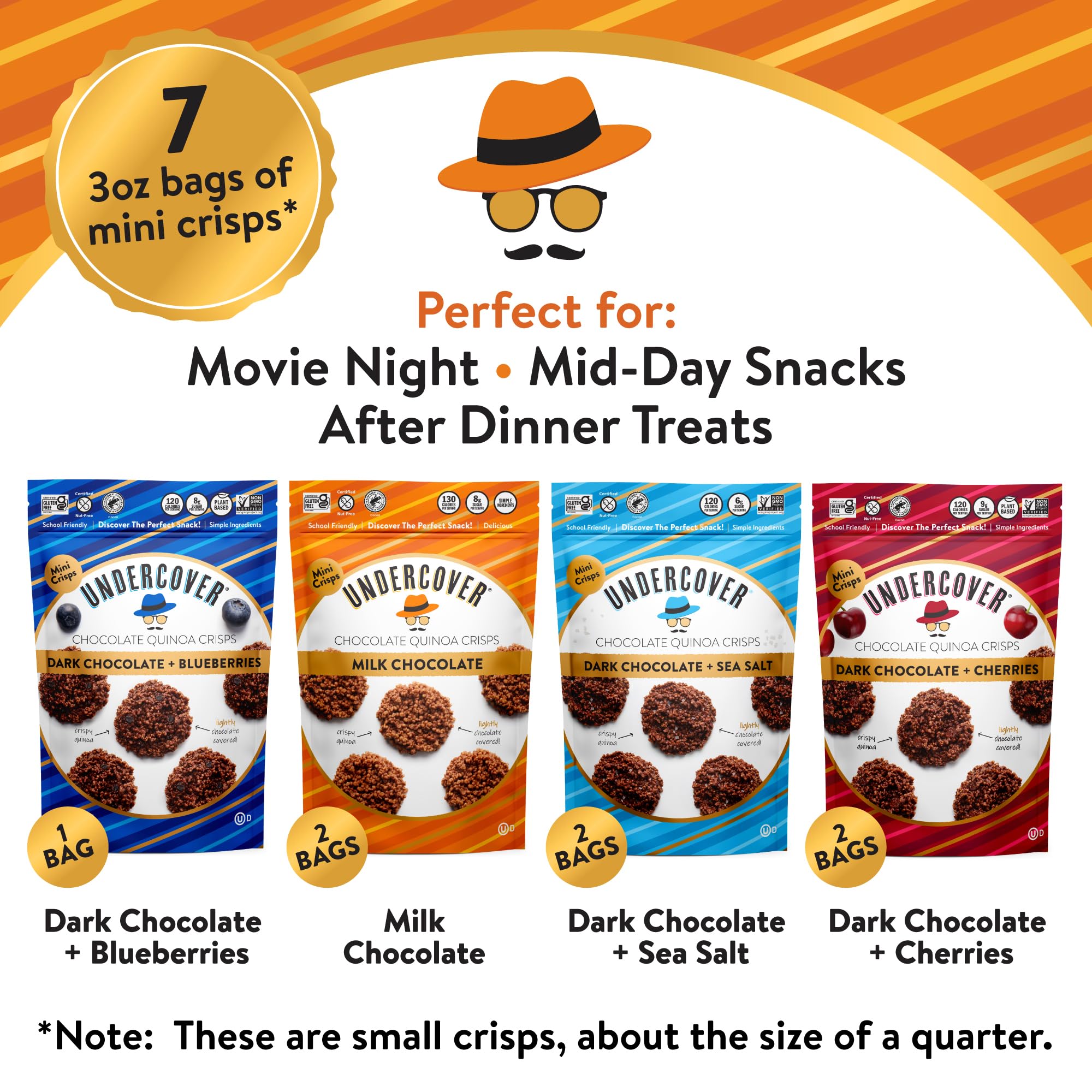 Undercover Snacks 7-pack variety sampler—great for sharing or trying flavors.