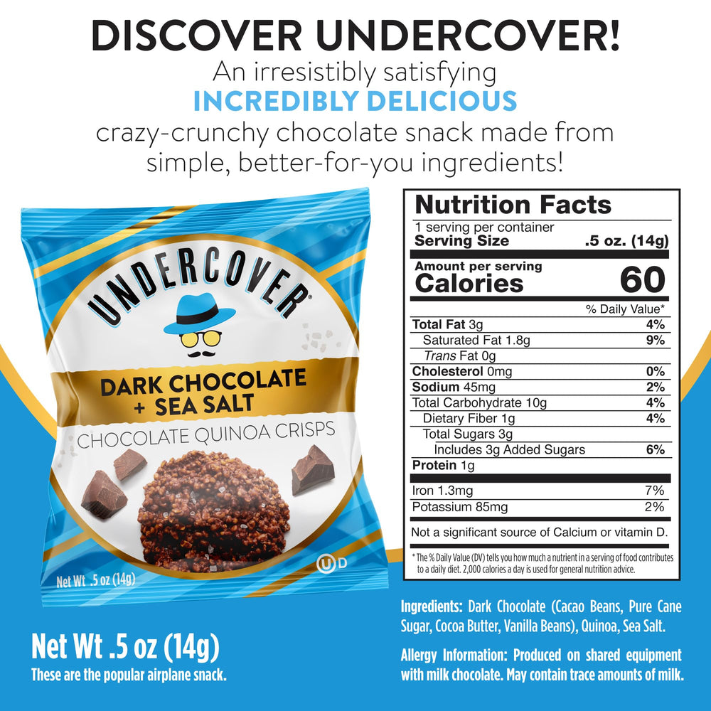 Undercover Snacks airline pack 30-count in hand for travel convenience