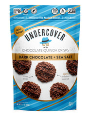 Undercover Snacks dark chocolate quinoa crisps with cherries, tasty gluten-free option for families.