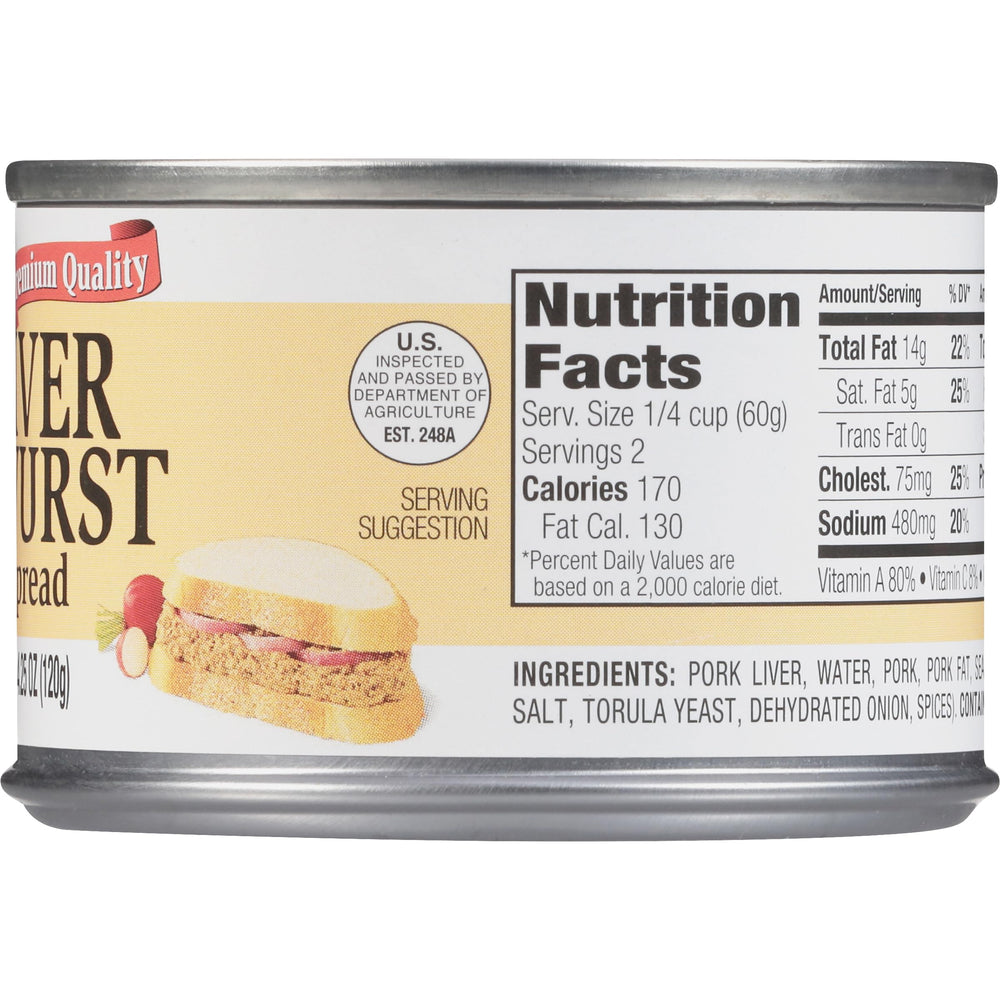 Underwood Liverwurst Spread can opened, ready for quick protein on trail.