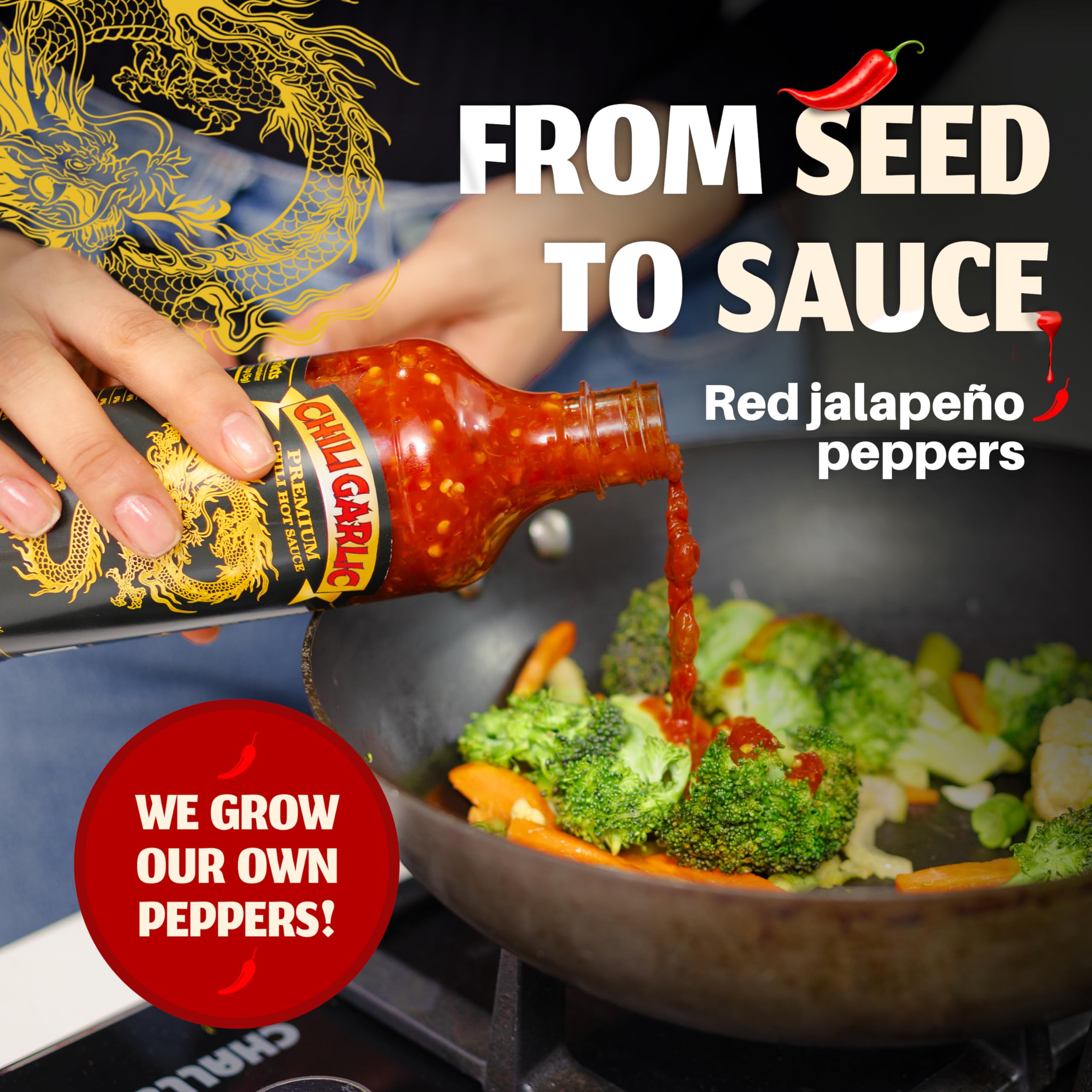 Underwood Ranches Dragon Chili Garlic used as a dipping sauce for appetizers