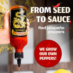 Underwood Ranches Dragon Sriracha easy squeeze bottle for convenient daily use.