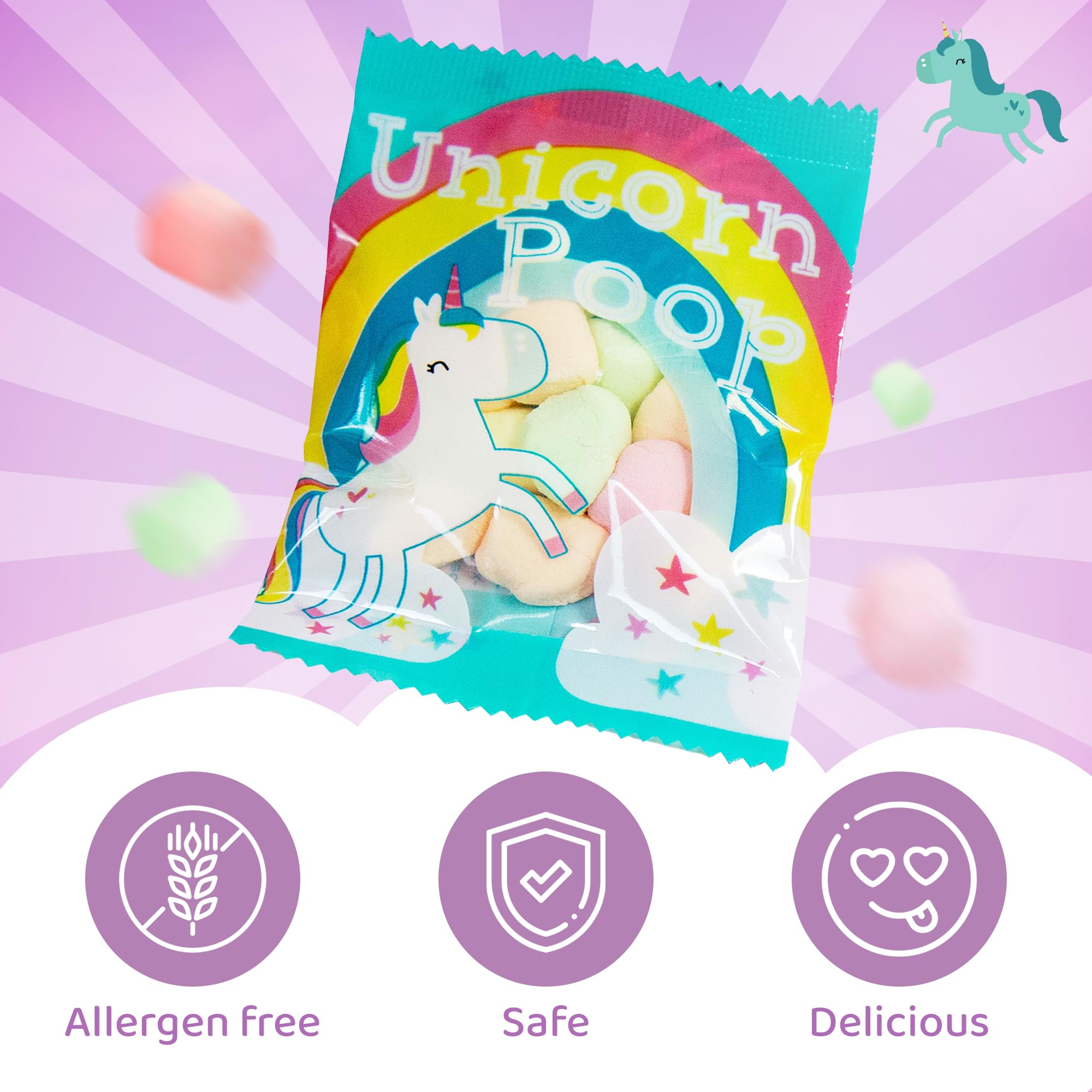 Bulk pack of Unicorn Poop Candy suitable for classrooms and large parties.