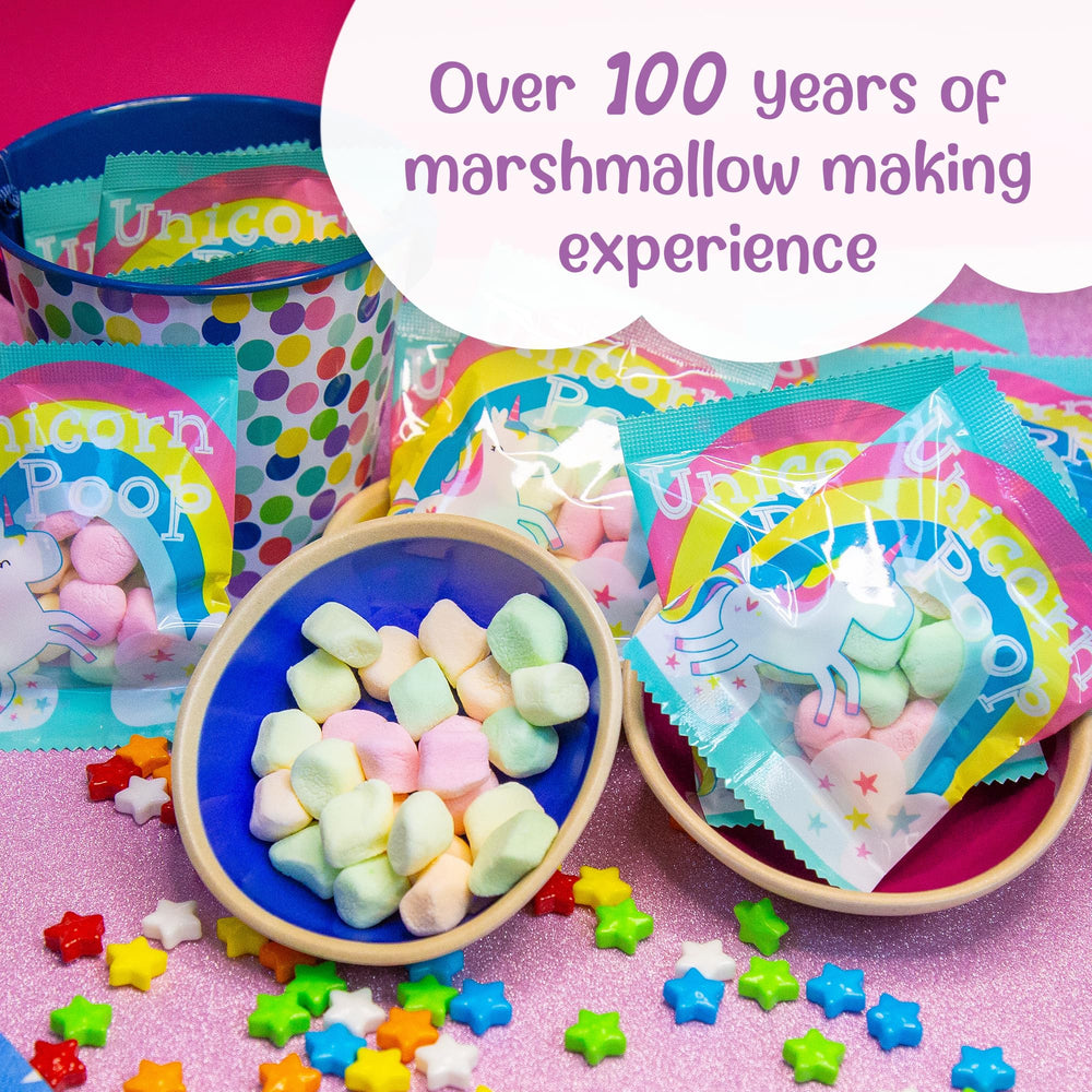 Close-up of rainbow Unicorn Poop Candy pieces.